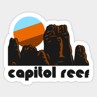 Retro Capitol Reef ))(( Tourist Souvenir National Park Design Sticker